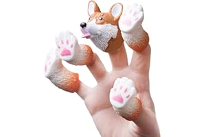 CreepyParty Dog Finger Hand Puppet Handi Dog Corgi Puppet Finger Doll Props Cute Funny Animal Finger Toys for Kids