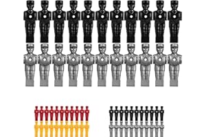 Tuniro 22x Figurines de Baby-Foot Professionnelles, Pieds DE Soccer, Choix de Couleurs, pour TIGES Pleines et HAUTEURES de 15,9 mm, Jeu de vis Inclus, Kicker