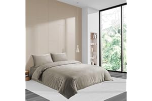 LYMA Bedding Duvet Cover Set Super King Abstract Embossed, OEKO-TEX Certified, Ultra Soft NanoPlush Double Brushed Quick Dry, Button Closure, Wrinkle Fade Resistant Quilt Cover with Pillowcase (Beige)