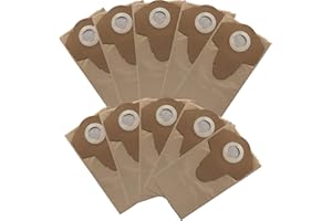 Grizzly Tools 10 x Brown Paper Vacuum Cleaner Bags, Suitable for Aldi Workzone Wet/Dry Vacuum Cleaner, Lightweight, Dust Filter Bags