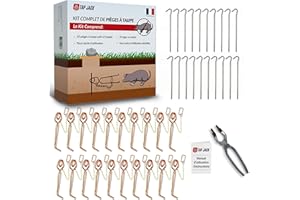 TAP JACK Pieges A Taupes - Lot de 20 + Pince Installation Facile - Anti-Taupe Professionnel Efficace - Systeme a Putange Resistant - Controle Rapide Et Naturel des Taupes - Lutte Contre Nuisibles- sans Petard