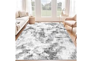 SHACOS Duże dywany do salonu, nowoczesny abstrakcyjny dywan, antypoślizgowy, nadaje się do prania, dywan do sypialni, miękki dywan podłogowy z krótkim włosiem, do salonu, sypialni, jadalni, szary, 160