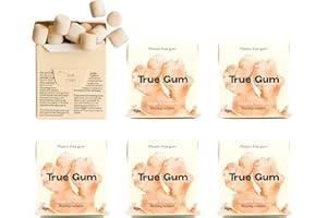 GUM ON A MISSION True Gum Ginger & Turmeric Flavour Chewing Gum (6-pack) - Plastic Free Xylitol Gum - Biodegradable Vegan Xylitol Chewing Gum - Plastic & Sugar Free Natural Chewing Gum with Plantbased Ingredients