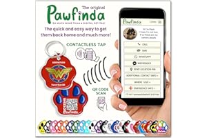 PAWFINDA – It’s The Quick and Easy Way to get Them Back Home and Much More… The Next Generation Personalised Dog Cat Pet ID Engraved Tag with CONTACTLESS and QR Code Technology. (Wonder Paw)
