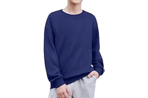 Arshiner Felpa per Ragazzi Girocollo Tempo Libero Manica Lunga Maglietta Basic per Bambini Tinta Unita Pullover Moda Top Autunno Inverno Top 6-14 Anni