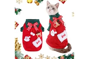 PWSAP Haustier Weihnachtskostüm, Süßes Katze Hund Weihnachts Sweatshirt Hund Hoodie Weihnachtskostüm für Mittelgroße Große Katzen Hunde Haustiere Weihnachten Neujahr Geburtstage Cosplay Party, L