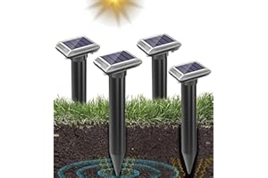 YOUKK Repelente de Topos solares, ahuyentador de Topos (4 Unidades, para ahuyentar a los Ratones de campeón, ahuyentador de Topos ultrasónicos para ahuyentar a los Ratones de campeón, ahuyentador de Topos