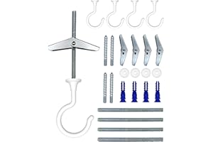 NACETURE Large Swag Hooks Plant Hooks for Ceiling Hooks for Hanging Plants - Ceiling Hangers Heavy Duty for Hanging Light - Chandelier Hook Ceiling Installation for Cavity Wall Fixing (White 4 Pack)