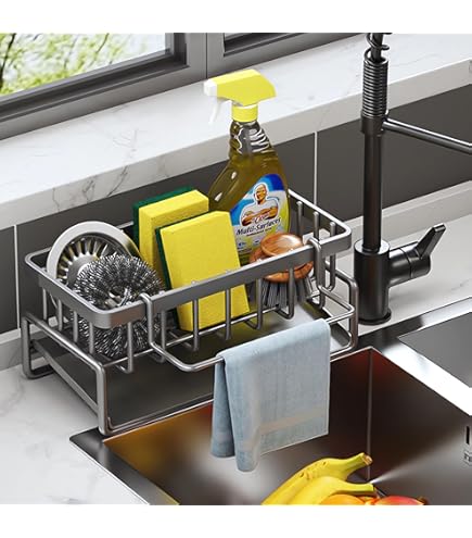 Porta Mestoli Da Cucina In Acciaio Inox - Con Scolapiatti, 3 Scomparti, Fissaggio A Parete O Tavolo - Foto 4