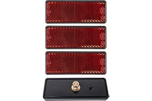 YOUR DAY MATE Reflectores con Rosca, 4 Uds, Rojo, 88 x 35 mm, Marca de E, con Rosca M5 + Tuercas, Reflector de Seguridad de Remolque, Caravana, Poste, Captafaro, Derecho e Izquierdo, Catadioptrico de Remolque