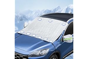 WEXFFU Osłona przedniej szyby, zimowa osłona przedniej szyby z 9 magnesami, osłona na przednią szybę samochodu, ochrona przed śniegiem, lodem, mrozem, promieniowaniem UV, odporna na działanie wody