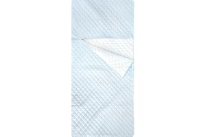 PANINI TESSUTI Sacco nanna per Bimbo e Bimba da 2 a 6 Anni - Tessuto Trapuntato 100% Cotone-Copertina Asilo-Quadretto Azzurro