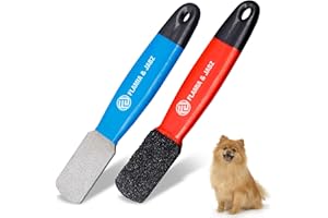 FLAMIA & JABZ Stripping Metal Stone Diamond Edged for Dogs, Cats & Pets with Plastic Grip (2 Piece Pack of Coarse & Fine)