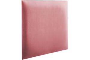 ‎RAVIO RAVIO Wandpaneele gepolstert | 3D Wandverkleidung mit Schaumstoff | Wandkissen als Kopfteil für Bett | Wanddekoration für Schlafzimmer, Kinderzimmer, Büro, Diele | (Schmutziges Rosa, 40x40 cm)