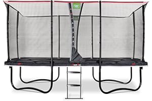 ‎EXIT TOYS EXIT | PeakPro Trampolin - Rechteckig - Gartentrampolin - Outdoor - Inkl. Sicherheitsnetz & Leiter