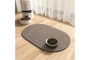 HAOLESHITE Napfunterlage Hunde und Katze, Futterunterlage Katzen rutschfest Unterlage Katzennapf, Super Saugfähige Schnelltrocknend Hundenapf Unterlage Futtermatten für Haustier (Braun, 40 x 60 cm)