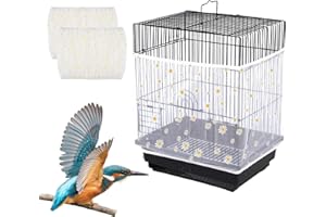 ‎FUXUNAMZ fuxunamz Vogelkäfig Netz, Vogelkäfig Zubehör 2 Stück, Vogelkäfig Groß Abdeckung, Runder, Quadratischer Käfig mit Verstellbarem Schürzenschutz für Vogelkäfige Mit Einem Umfang von 155-221 cm