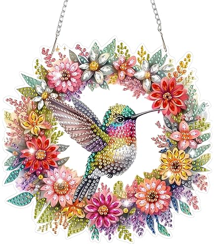 Zariocy Diamond Painting Anhänger - Heilige Jungfrau Maria Fenster deko Hängen, Fenster für Haus Garten (Haustür, Veranda) - DIY Diamantkunst Anhänger Kit für Erwachsene 20x20 cm