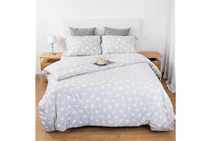 H HANSEL HOME Juego Nórdico 4 Piezas para Cama 135 – 100% Microfibra Suave y Resistente – Funda Nórdica + Sábana Bajera Ajustable + 2 Fundas de Almohada – Color Flores Amarillas