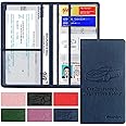 Valardoh Premium Car Registration and Insurance Card Holder, Car Document Holder for Cards, Driver License & other Essential Documents (Black), Deep Blue, Modern