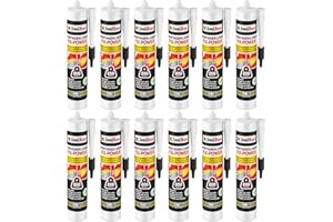 Isolbau Montagekleber Fix-Power - 12 x 480 g Styroporleber, Kraftkleber, Alleskleber, Baukleber für Innen- & Außenbereich - 200 kg / 10 cm - Weiß