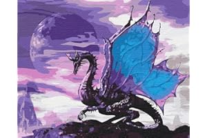 Artnapi Kit de peinture par numéros pour adultes et enfants avec cadre 40 x 50 cm (dragon célest) – Peinture à l'huile sur toile – Très amusant et relaxant, anti-stress, apprentissage à la peinture