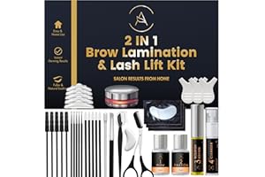 AURAE Lash Lift & Eyebrow Lamination Kit, 2-in-1 Solution, At Home Brow Lamination, Beginner/Professional, Eyelash Lift Kit, Lasts 6-8 Weeks, 15 Applications, DIY Brow - Lash Perm - ABLK1