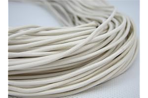 esnado Lederschnur Rund 2 mm. Weiß - 25 Meter