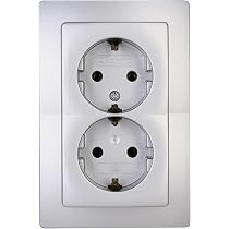 Kopp Paris 941120089 - Presa Doppia Con Contatto Di Protezione, 16A, 250V, IP20. Design Moderno Lucido Per Scatola Rotonda Ø60mm, Senza Protezione Bambini. - copertina