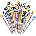 HMIEPRS 50 Pcs Pencils With Eraser Toppers Set, Wooden Graphite Pencils