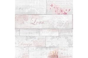 GRAHAM & BROWN Fresco Decorative Plank Pink and Grey Wooden Wallpaper (was £13.99) (was £13.99)