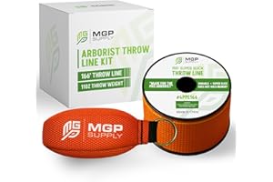 MGP SUPPLY Arborist Throw Line Kit | 11oz Throw Weight & 166ft Rope | Ultra Slick 100% Polyester Rope | Arborist Equipment For Tree Climbing