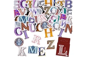 SHANFAA 52PCS Vintage Capital Letter Stickers,Small Size Scrapbook Stickers,DIY Decoration Stickers Set for Travel Case, Laptop, Planners, Calendars, Scrapbook, Suitcase, Notebooks, Journal