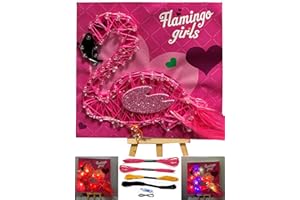 YAPARTIFA Gifts for Girls 9 10 11 12 13 14 15 Year Old, 3D String Art for Kids Age 9 -15 Girls Birthday Presents Girl Hand Painting Art,Craft Kits for Kids Set, Night Light for Bedroom Decoration,Flamingo Set