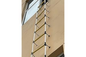 ‎EVEREST'S TOYS Fire Ladder 2-Tier 5m Flame Resistant Safety Rope Ladder - Quick to Set Up and Easy to Use and Store - Compact - Load Capacity up to 900kg - Escape Ladder 5m