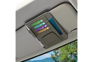 deemars Auto Sonnenblende Organizer, Auto-Hülle Tasche Organizer, Auto Interieur Zubehör Sonnenblende Organizer Universal für Kartenhalter Sonnenbrillenhalter Bargeld Halter Pocket Organizer (Grauen)