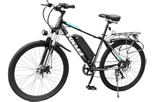 GSOU 26" Electric Bikes for Adults. 2602 E-Bikes 250W High-Speed Brushless Motor. Electric Bicycle Built-in 36V-8AH Removable Li-Ion Battery, Shimano 7 Speed, G51 LCD Display, Dual Disc Brake