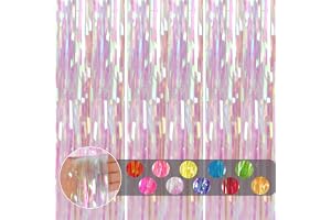 COSORO 3 st glitter, holografiskt transparent dörrgardin med glitterfolie, 1 x 2,0 m iriserande folie, frans, fest, streamer