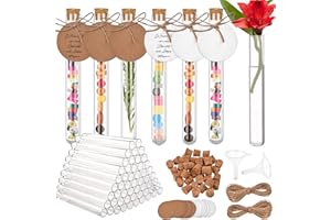 Kazaigou 60 Stück Reagenzglas mit Korken, Reagenzgläser für Blumen, Reagenzgläser mit Korken, Reagenzglas Gastgeschenke Glasröhrchen mit Korken, 16x150mm Reagenzgläschen Glas mit Korken