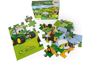 John Deere Rompecabezas de Piso para niños, Rompecabezas Extragrande de 3 x 2 pies con 36 Piezas, Juego de Rompecabezas para niños, Juegos nocturnos Familiares, Juego Educativo para niños y niñas,