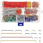 840 Pieces Flexible Breadboard Wire Bridge Kit, 14 Lengths | Jumper Cable Plate with Storage Box, 2-125mm U Shape Jumper Wire
