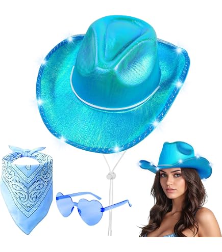 Chapeau de cowboy violet lumineux avec bord LED clignotant, chapeau de Chapeau de cowboy violet lumineux avec bord LED clignotant, chapeau de