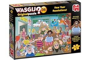 Jumbo, Wasgij, Original 36 - New Year Resolutions, Jigsaw Puzzles for Adults, 1000-Piece