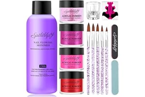SPTHTHHPY Set di Polvere e Liquido Acrilico set di Unghie in Acrilico Professionale Pennelli per Unghie in Acrilico Forme per Unghie per il Design Delle Unghie, Molto Adatto ai Principianti