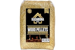 KasaBona Premium Quality Outdoor Pure Wood Pellets BBQ Pizza Oven Grills Fuel Universal ENPlus A1 BSLEco Friendly (15kg)