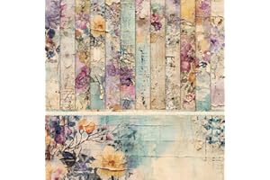 CAVSPKART 24 Sheets Scrapbooking Cardstock Paper Pads,12 Designs Flowers Pattern Decorative Papers,Card Stock Pad for Scrapbook Supplies,Floral Scrapbook Craft Paper for Card Making,DIY Decor