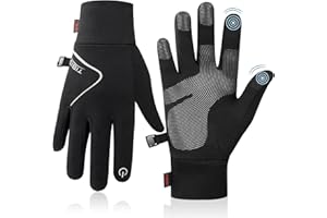 ‎TANSTC TANSTC Handschuhe Kinder Winter, Warme Softshell Winterhandschuhe Touchscreen, Outdoor Sport Fahrradhandschuhe Für Jungen Mädchen, Kids Anti-Rutsch Winddicht Laufhandschuhe, Schwarz 4-12 Jahre