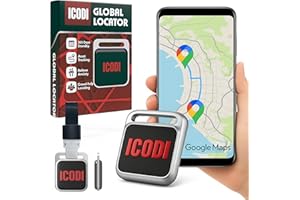ICODI Localizador Global para Coche sin Tarjeta SIM sin Límite de Distancia sin Suscripción Google MAPS Integrado Android e iOS 1 Año de Batería Rastreador Bluetooth Moto,Niños,Ancianos y Objetos