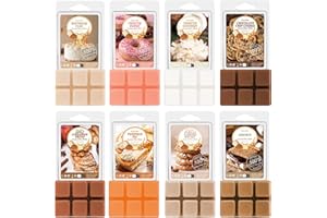 SALKING Bakery Scented Wax Melts, Plant Based Natural Wax Melts, Strong Fragrance, Long Lasting Premium Soy Wax Cubes, Colored Wax Melts Tarts - 8 Pack