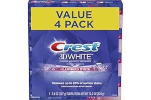 Crest 3D White Luxe, Glamorous White, Vibrant Mint Toothpaste 3.5 OZ (Pack of 4) by Crest